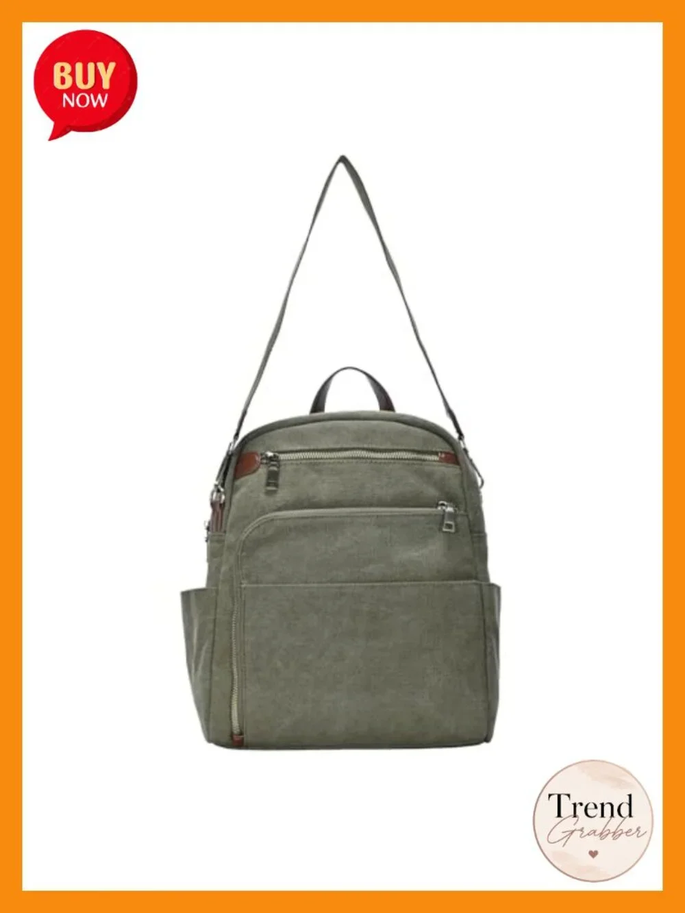 Convertible Canvas Backpack Purse for Women with Pockets Adjustable Straps